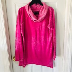 Marc New York pink cowl neck fleece performance tunic top Size medium